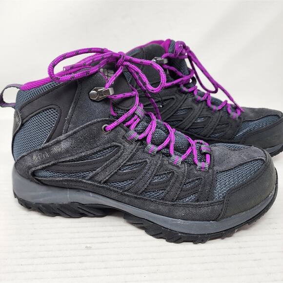 Columbia Crestwood Mid Waterproof Hiking Lace Up Leather Boots Women Size 9 New - Picture 2 of 11